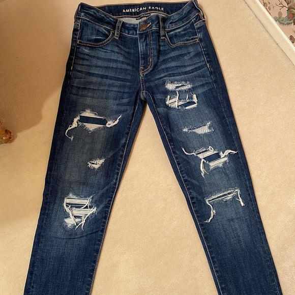 price drop American Eagle jean faux ripped jegging size 4long - Picture 3 of 10